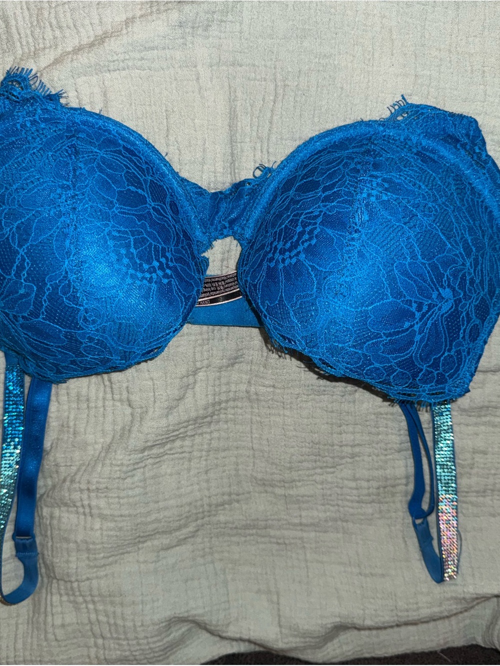 Victoria's Secret Blue Lace Push-Up Bra